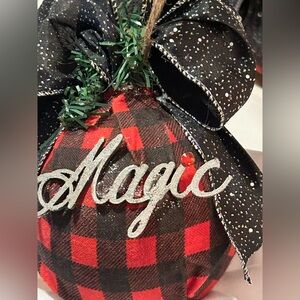 “Magic” Buffalo Plaid Christmas Ornament